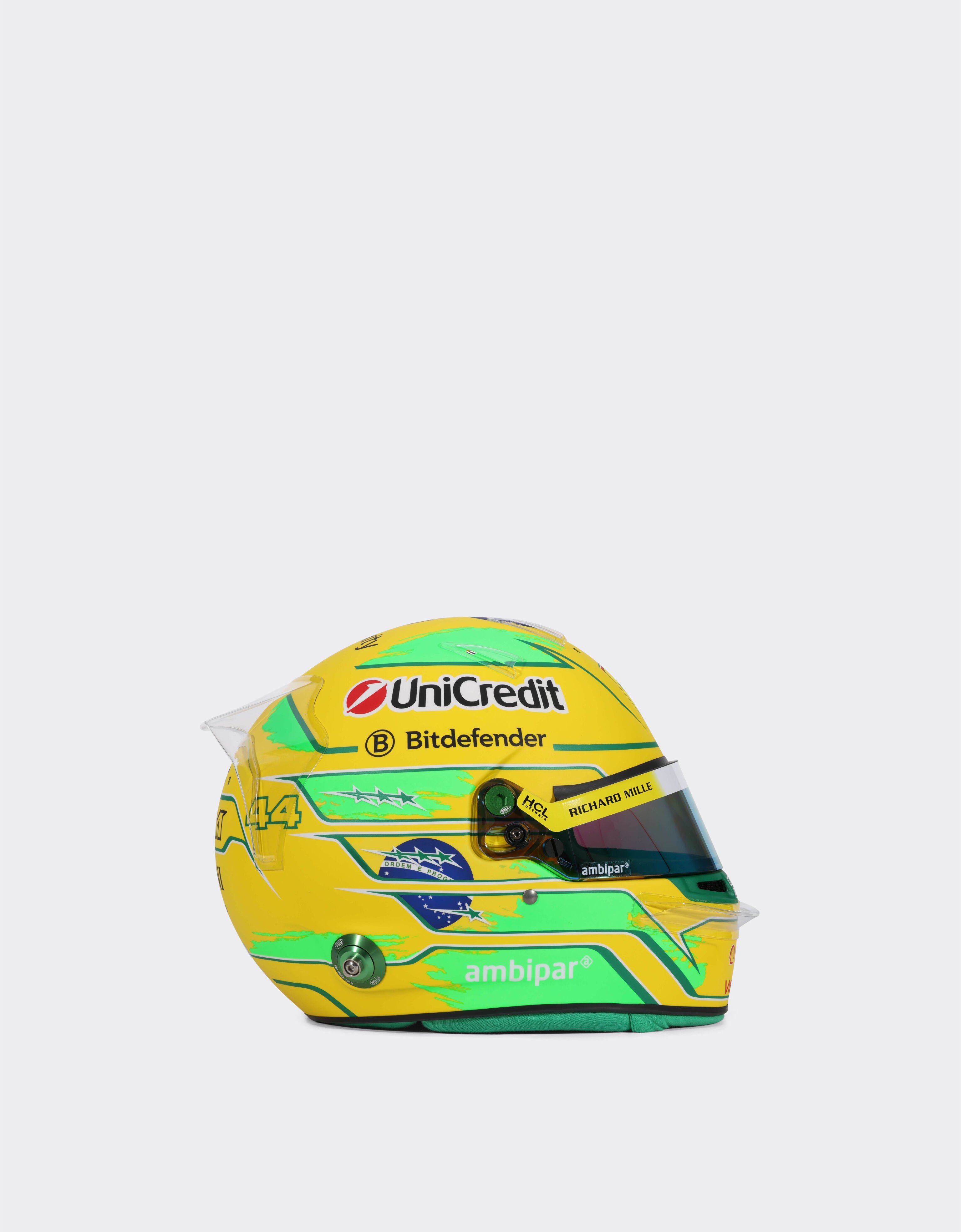 Ferrari Mini Helmet Hamilton Brazil Special Edition 2025 1:2 Scale Multicolore LA0DEf