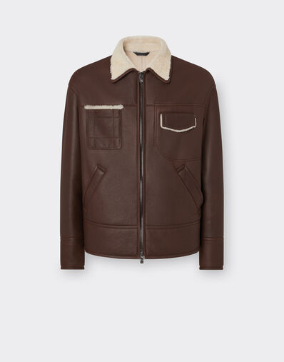 Ferrari Shearling bomber jacket Tobacco 21177f