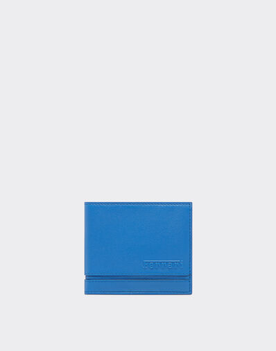 Ferrari Horizontal wallet in smooth nappa leather Navy 22075f