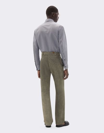 Pantaloni in Cady di Viscosa con Effetto Lavato Ferrari Pantaloni in Cady di Viscosa con Effetto Lavato Olive green CWMTR0016WVI0005f