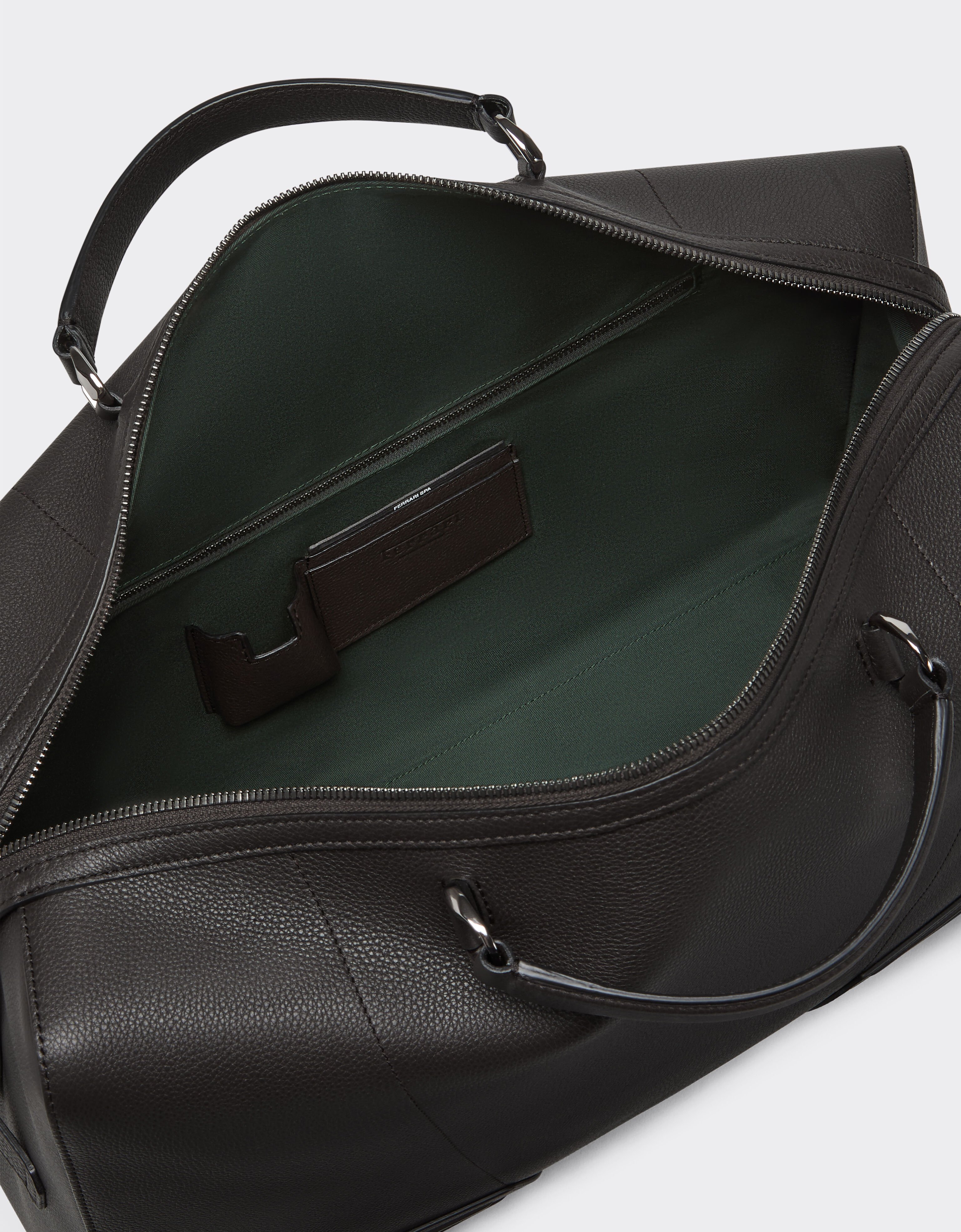 Ferrari Grained leather duffle bag Dark Brown 21371f