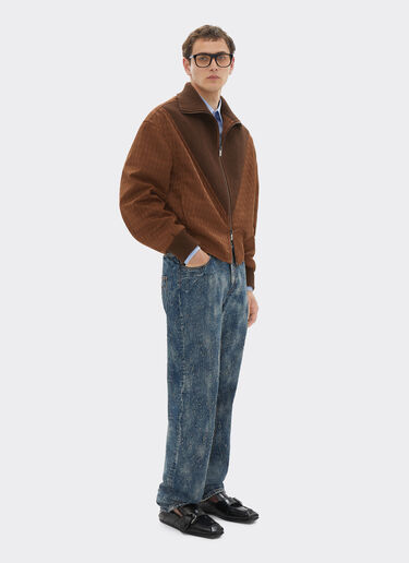 Ferrari Bomber jacket in Q-Cycle® cotton twill Espresso 22605f