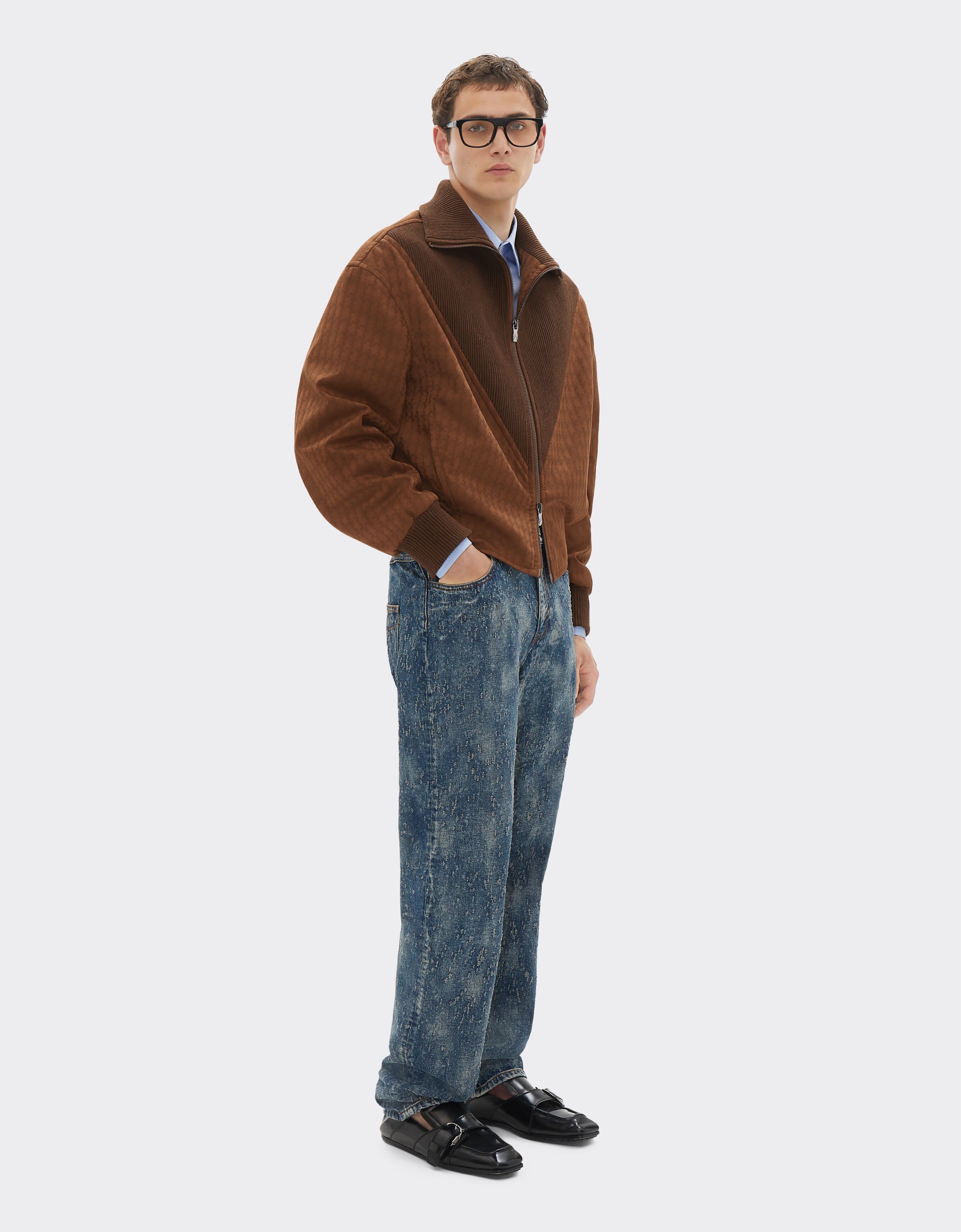 Ferrari Bomber jacket in Q-Cycle® cotton twill Espresso 22605f
