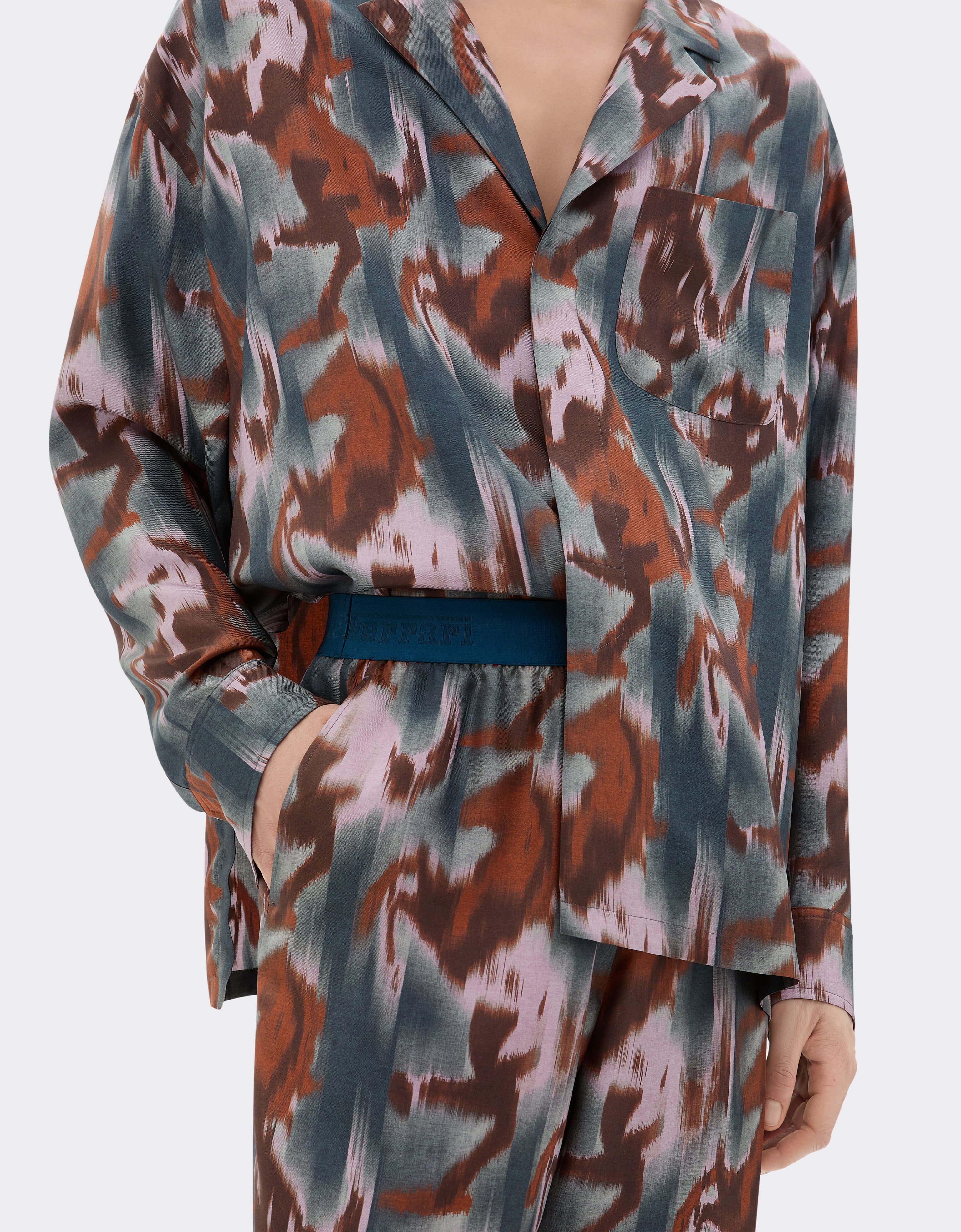Ferrari Silk trousers with Cavallino Ikat print Peacock 22638f