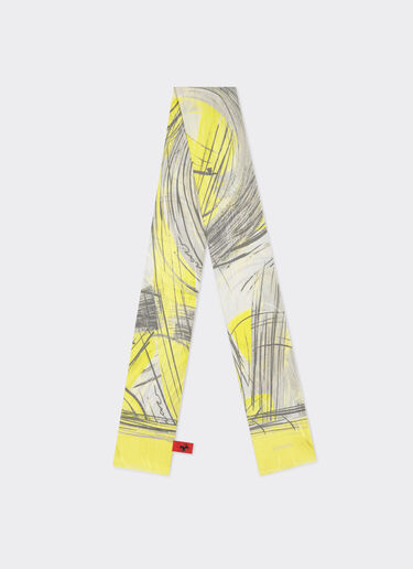Ferrari Shelley scarf in printed silk twill Giallo Modena 22223f