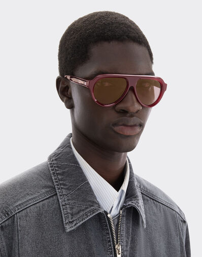 Ferrari Ferrari sunglasses in opal red acetate with gold mirrored purple polarized lenses Dark Red LA0EVf
