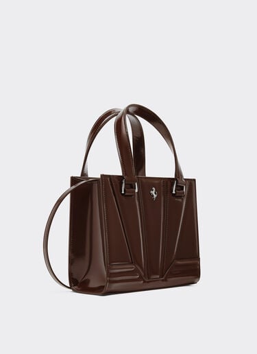 Ferrari GT mini tote bag in glossy leather Ferrari Ferrari GT mini tote bag in glossy leather Espresso 49122f