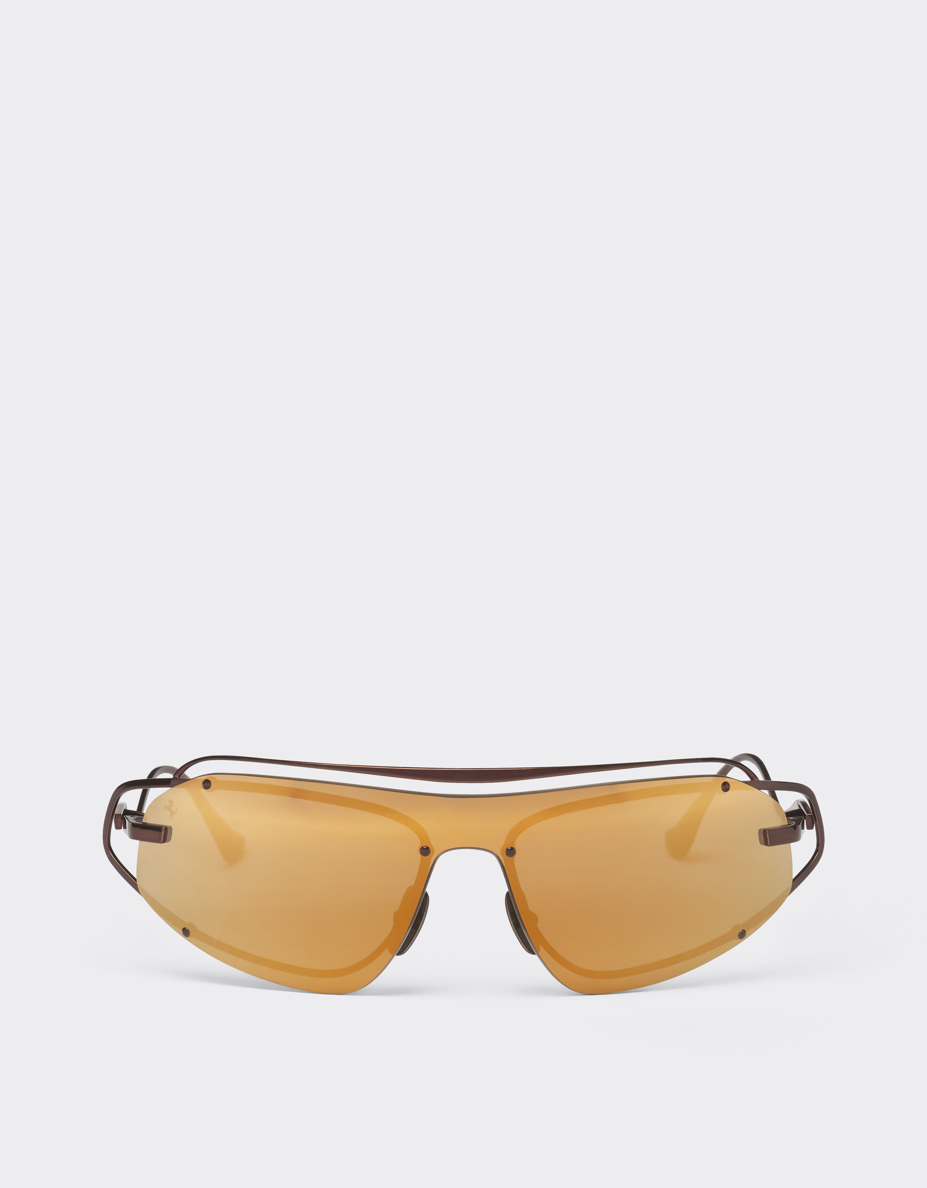 Ferrari Ferrari sunglasses in brown titanium with gold-tone mirror brown shield Brown LA02Xf