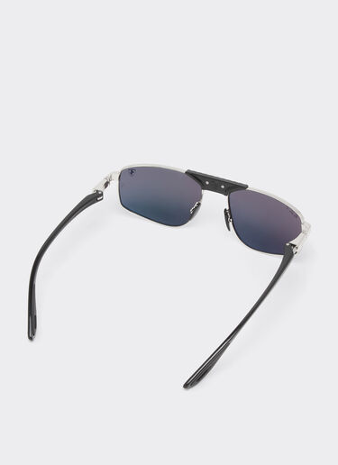 Ferrari Ray-Ban for Scuderia Ferrari RB3776M in silver and black metal with polarised dark grey lenses Silver LA0EHf