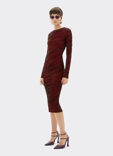 Long-sleeved dress in wool and cotton knit Ferrari Long-sleeved dress in wool and cotton knit Marrone Scuro CKWDR0014KWO0009f