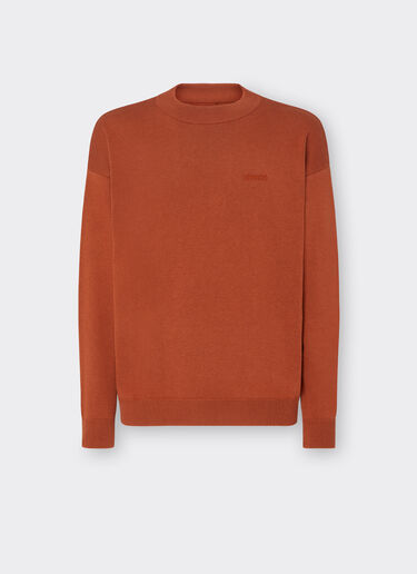 Ferrari Cotton and silk sweatshirt with Ferrari logo Rust 48378f