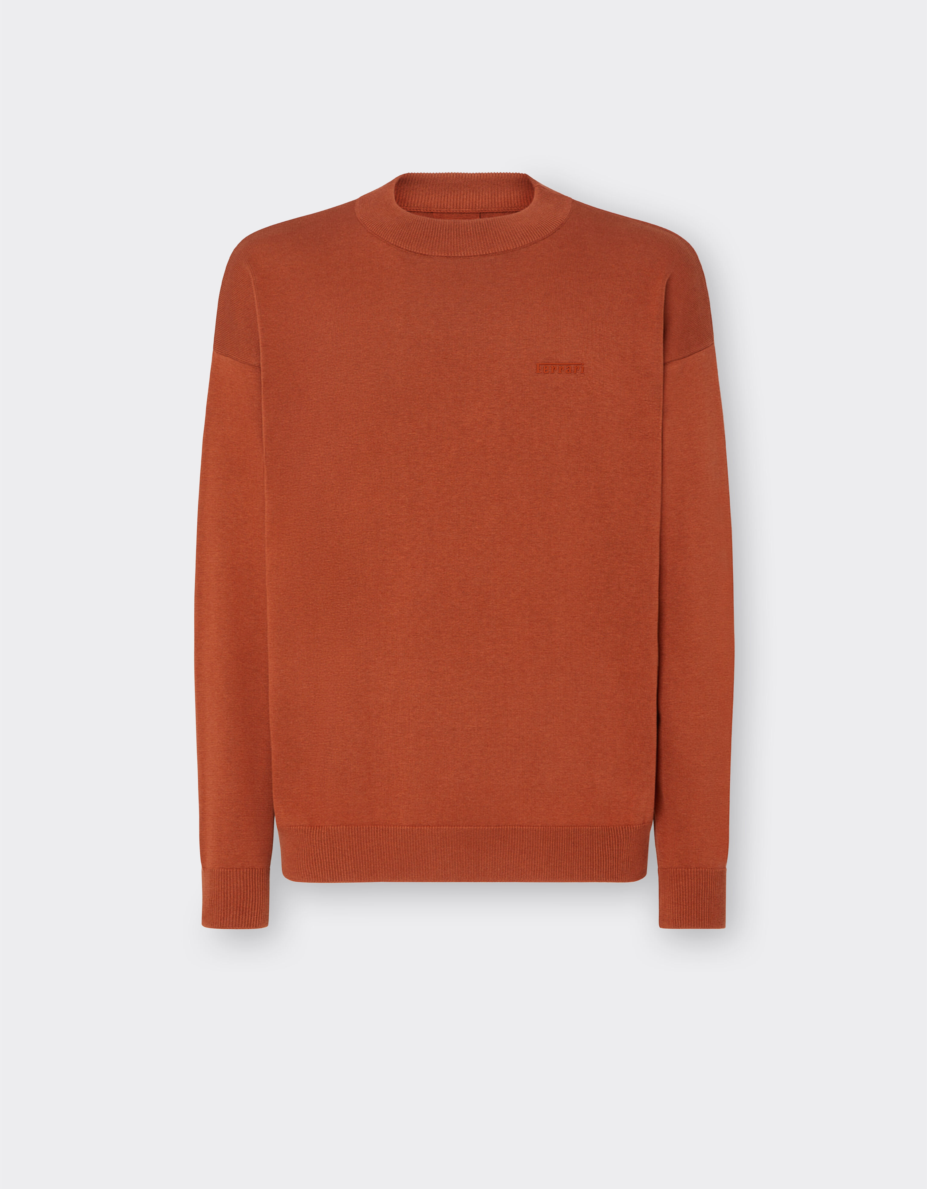 Ferrari Cotton and silk sweatshirt with Ferrari logo Rust 48378f
