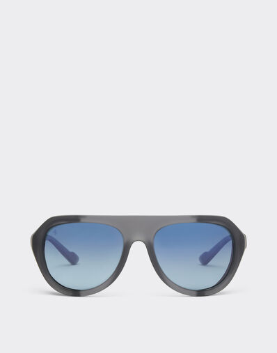 Ferrari Ferrari matt grey sunglasses with leather details and polarised lenses Black Matt F1251f