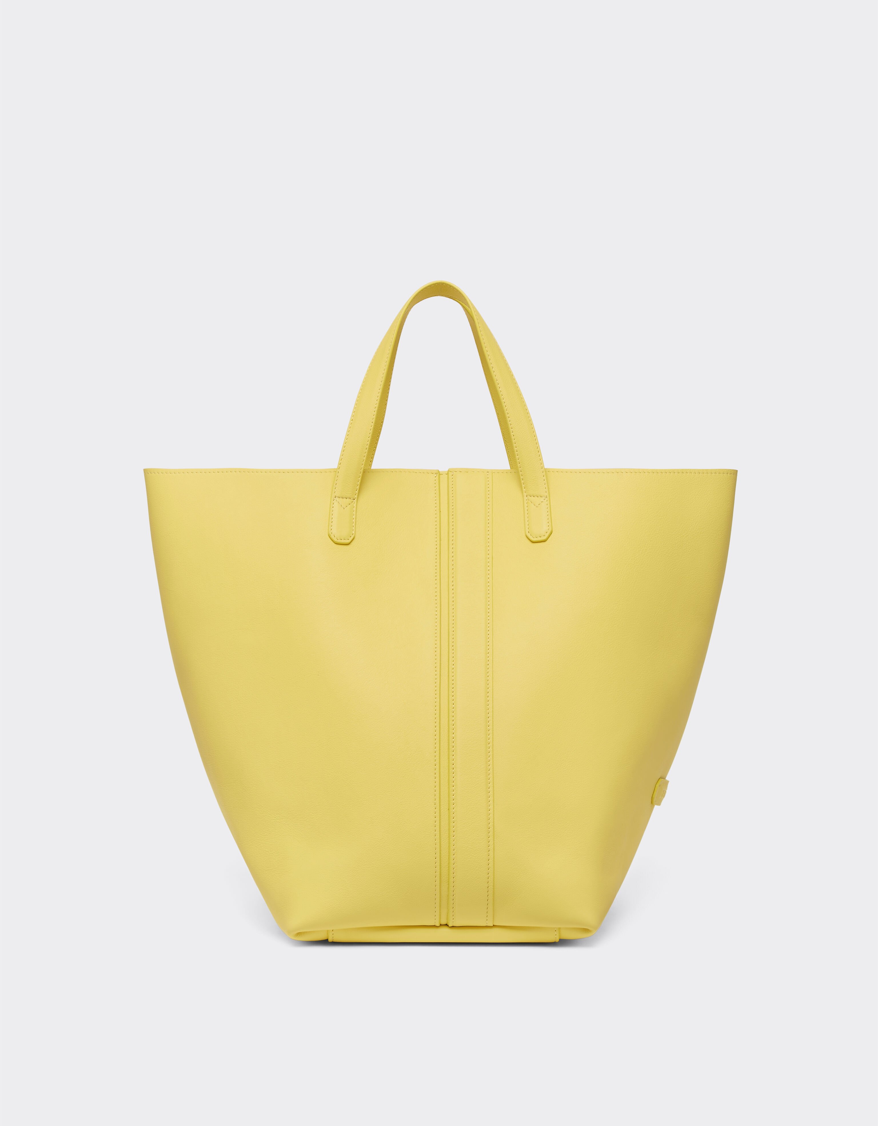 Ferrari Sac fourre-tout en cuir nappa lisse Giallo Modena 21979f