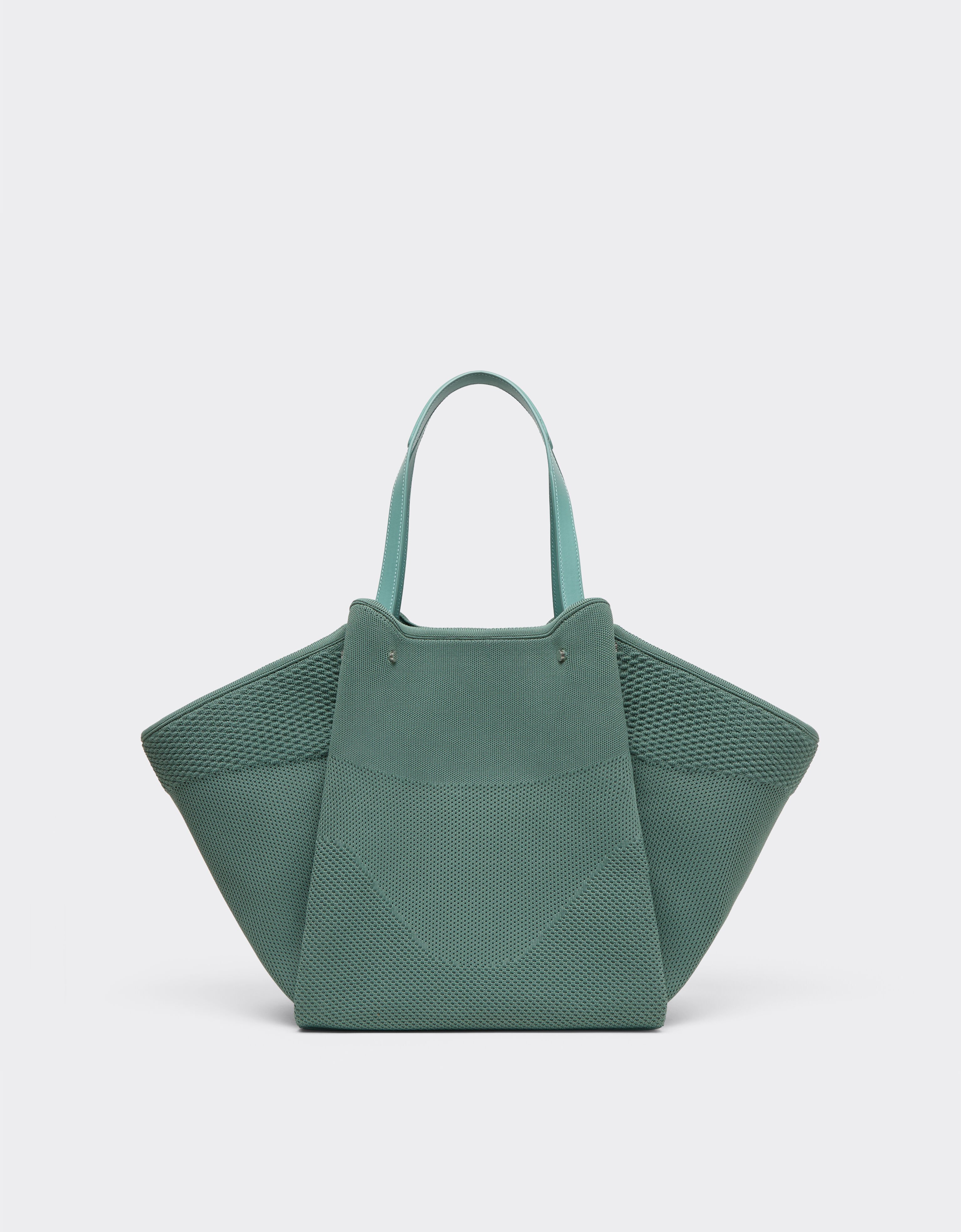 Knitted and leather tote bag Ferrari Knitted and leather tote bag Verde Granito 50170f