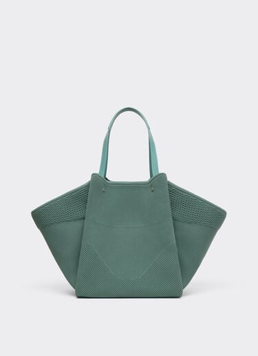 Knitted and leather tote bag Ferrari Knitted and leather tote bag Verde Granito 50170f