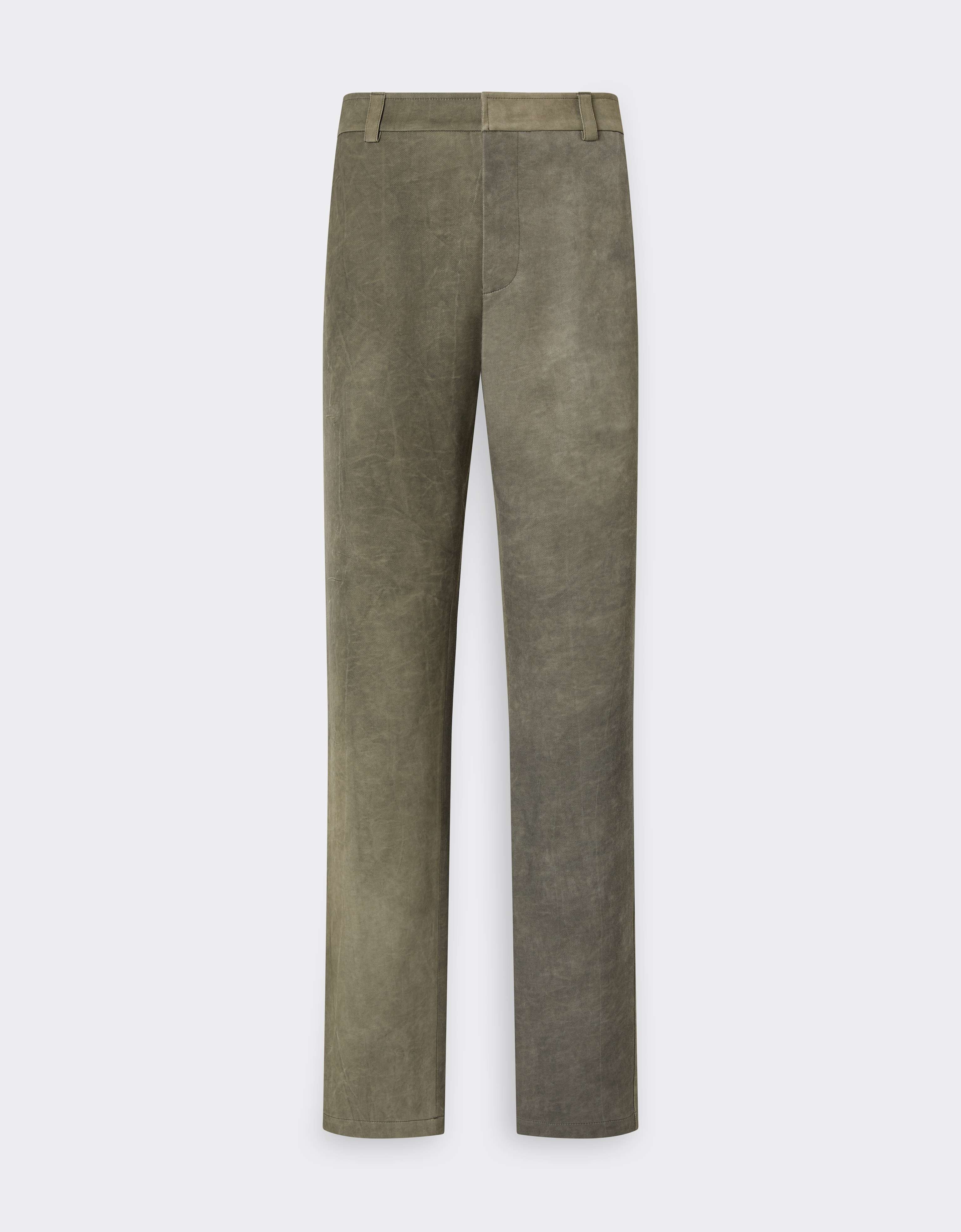 Pantaloni in Cady di Viscosa con Effetto Lavato Ferrari Pantaloni in Cady di Viscosa con Effetto Lavato Olive green CWMTR0016WVI0005f
