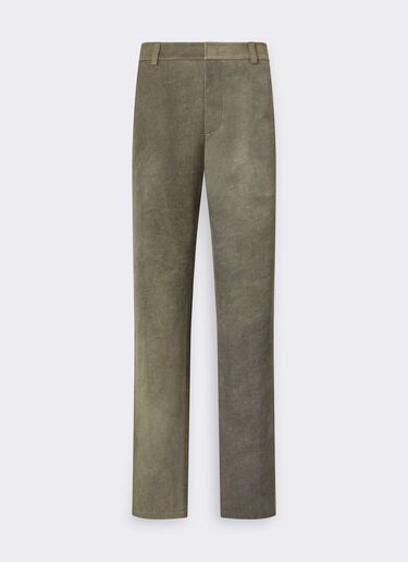 Pantaloni in Cady di Viscosa con Effetto Lavato Ferrari Pantaloni in Cady di Viscosa con Effetto Lavato Olive green CWMTR0016WVI0005f