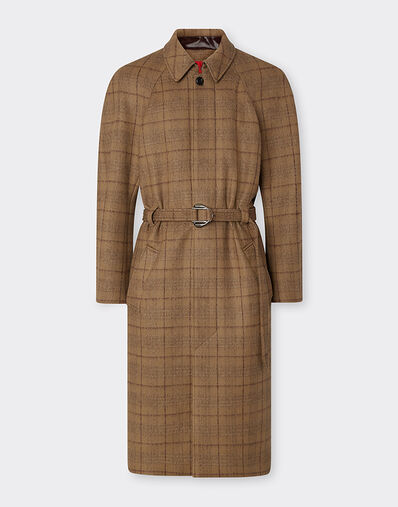 Ferrari Tartan mouliné wool coat Espresso 22591f