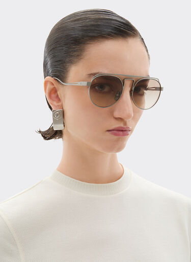 Ferrari Ferrari sunglasses in brushed graytitanium with brown gradient lenses Ingrid LA0EMf