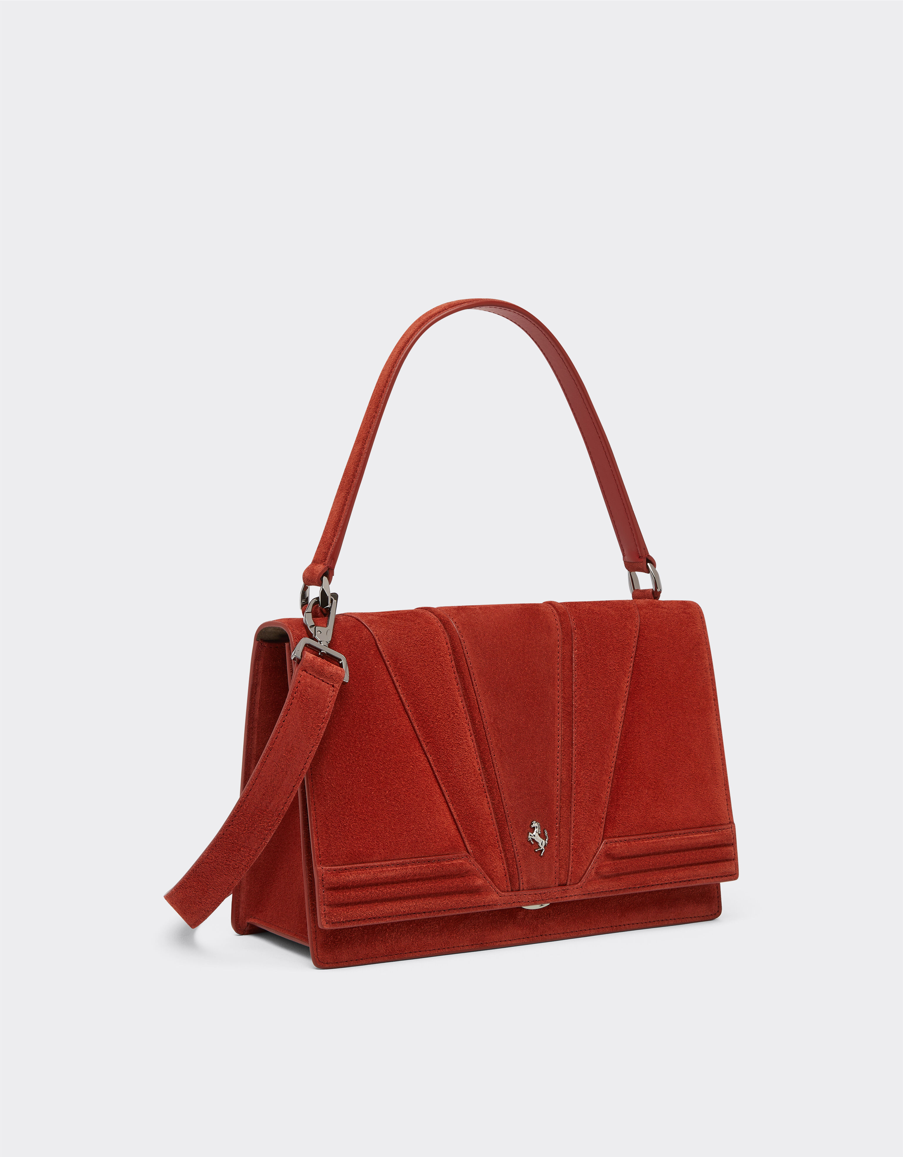 Ferrari GT Bag handbag in suede in Rust Ferrari