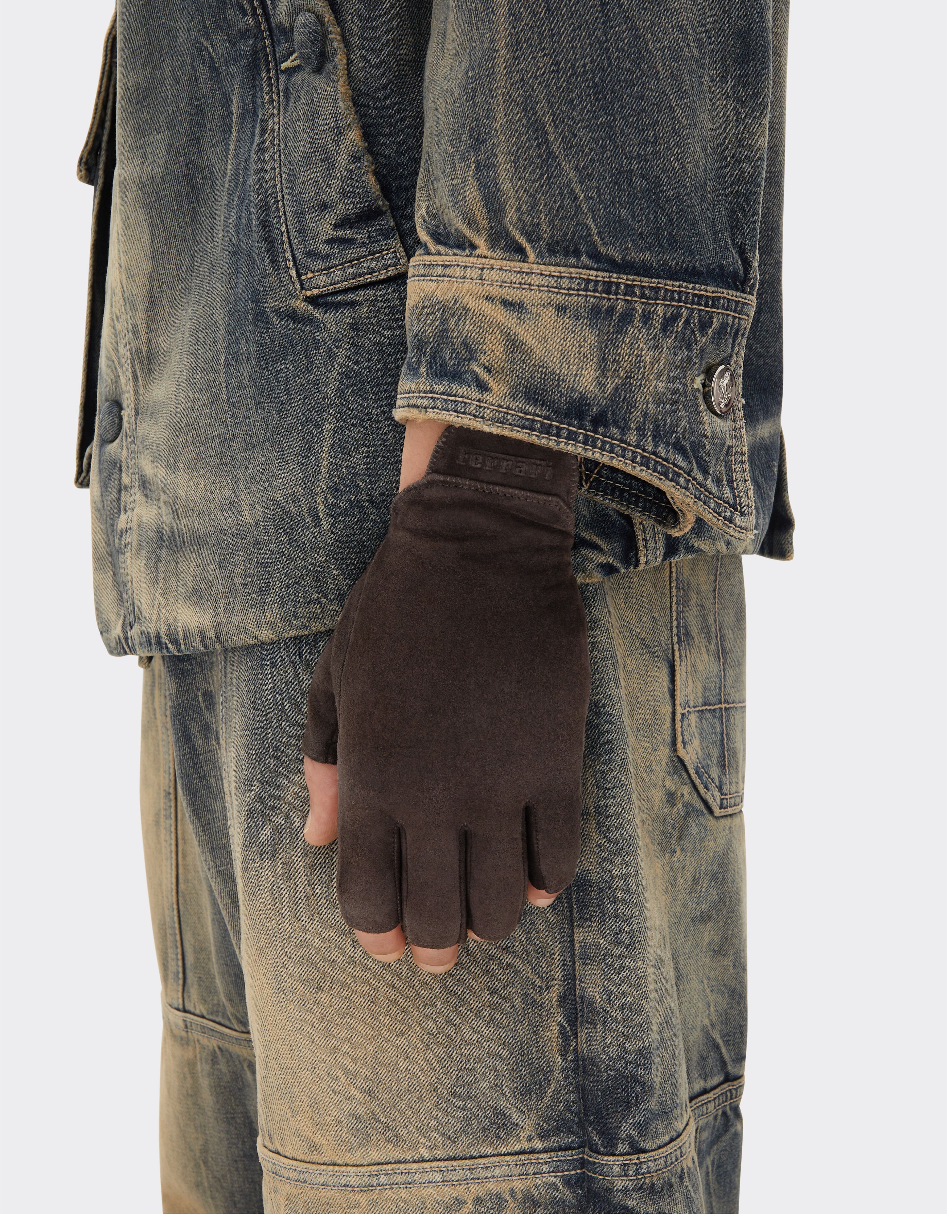 Fingerless suede gloves Ferrari Fingerless suede gloves Marrone Scuro 51069f