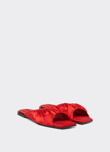 Ferrari Satin sliders with gathered motif Rosso Dino 22027f