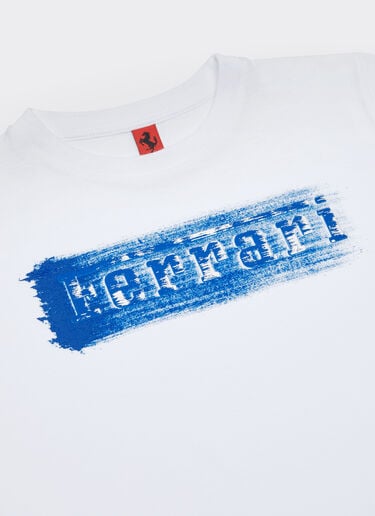 Camiseta de algodón con logotipo Ferrari cepillado Ferrari Camiseta de algodón con logotipo Ferrari cepillado Blanco óptico 22464fK