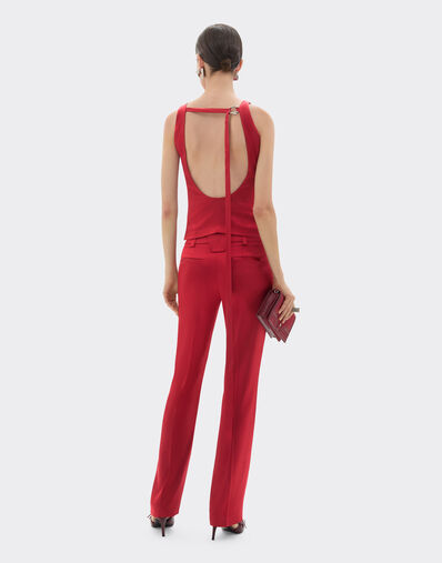 Ferrari Top en satin stretch Rouge Maison 49932f