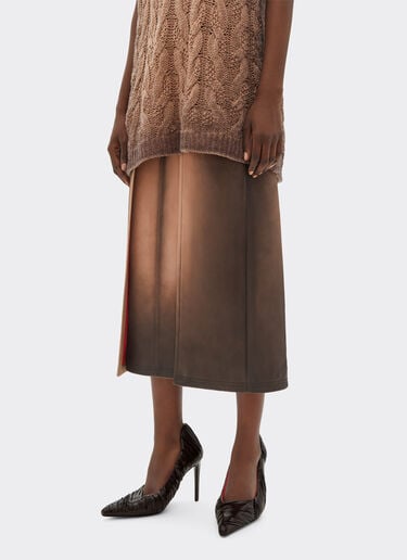 Ferrari Wet-glossy leather pumps Marrone Scuro 51308f