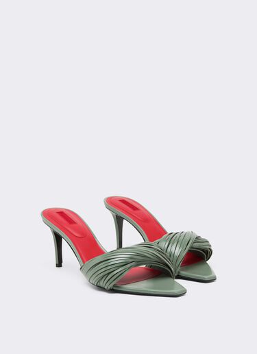 Ferrari Leather Mules with Carved Fringes Salvia CSWML0004XL00007f