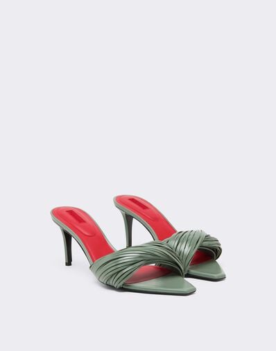 Leather Mules with Carved Fringes Ferrari Leather Mules with Carved Fringes Salvia CSWML0004XL00007f