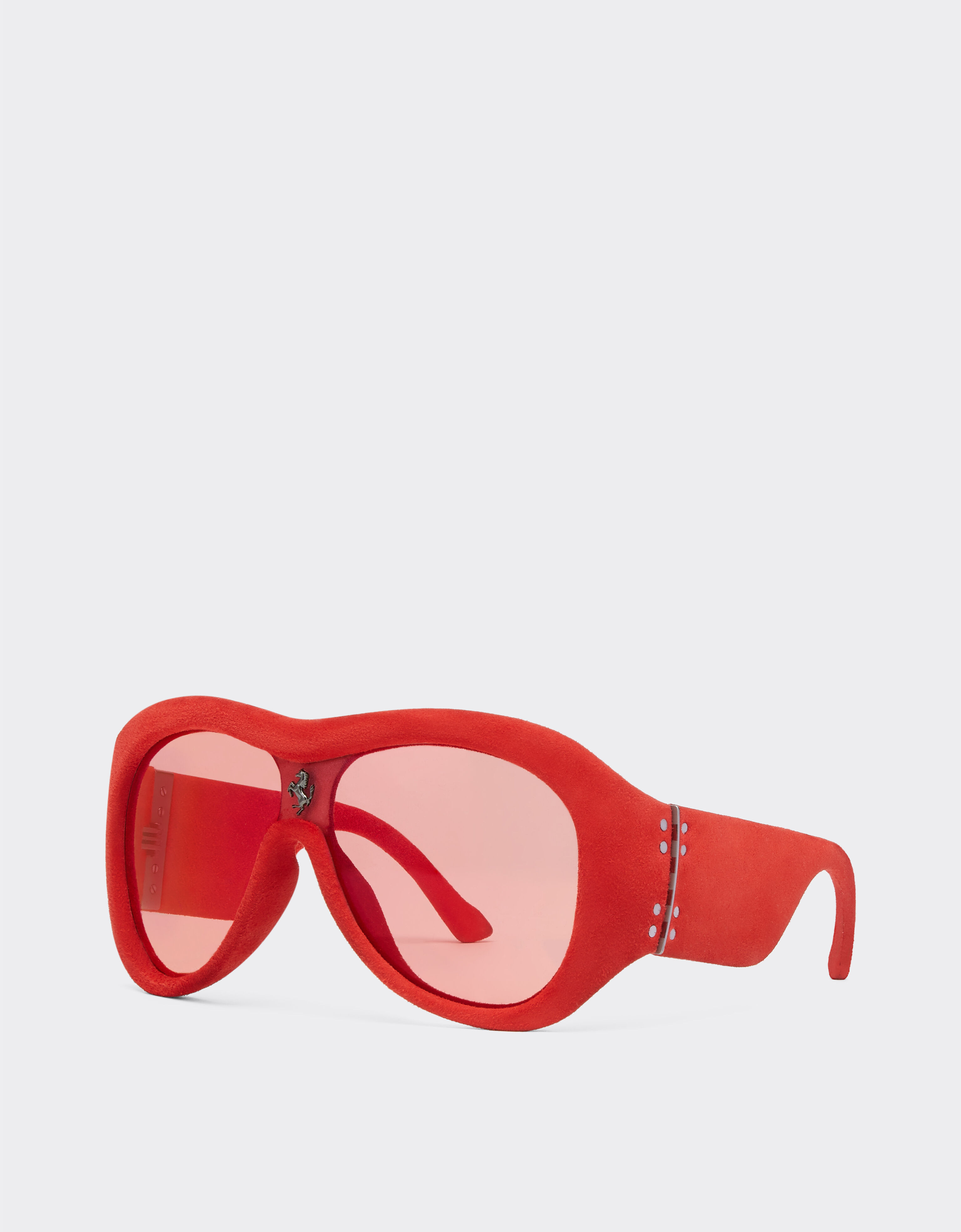 Ferrari Limited Edition Ferrari red leather covered sunglasses with red mirror lens Red F1244f