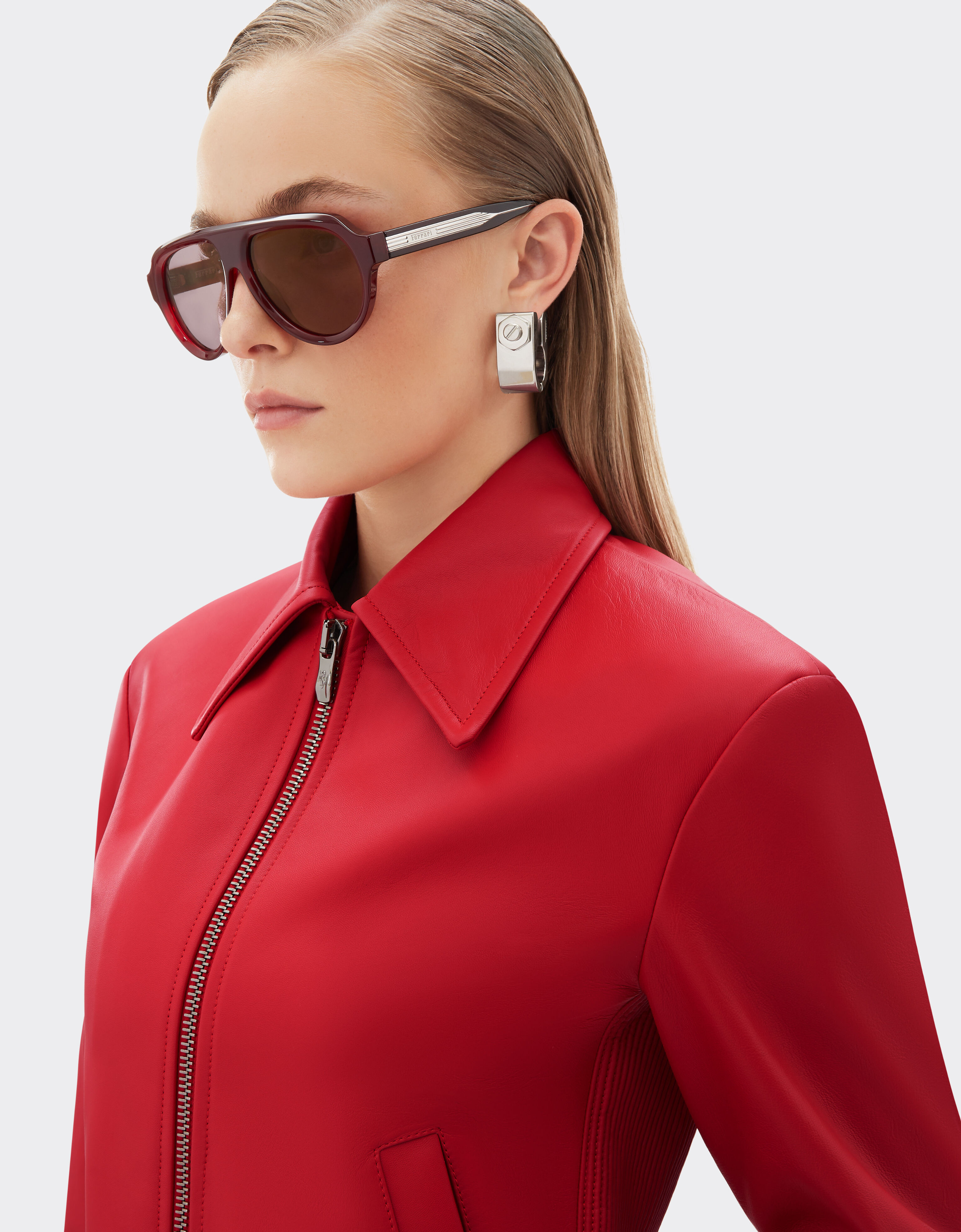 Nappa leather biker jacket Ferrari Nappa leather biker jacket Racing red 21644f