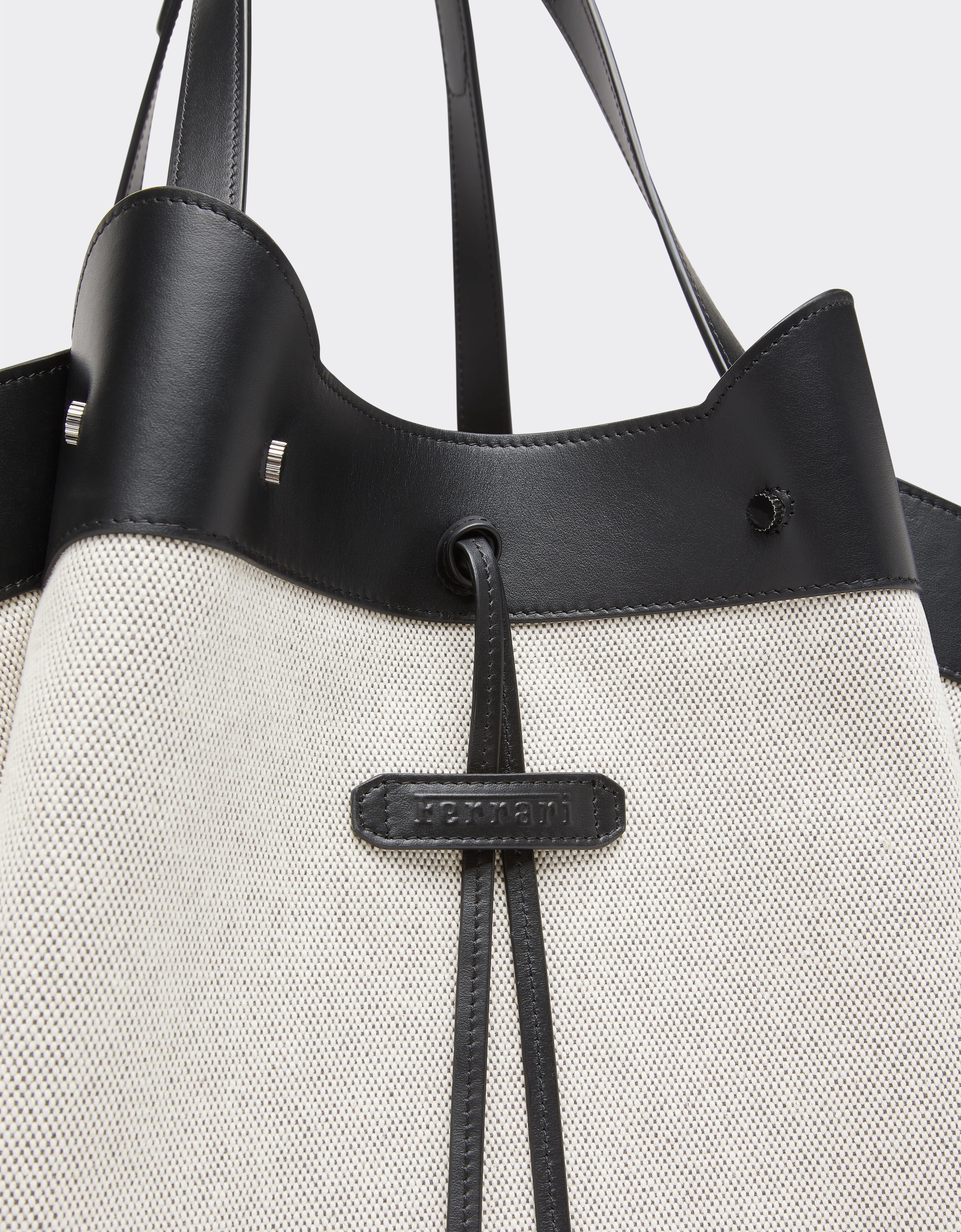 Ferrari Ferrari tote bag in canvas and leather Black 21976f