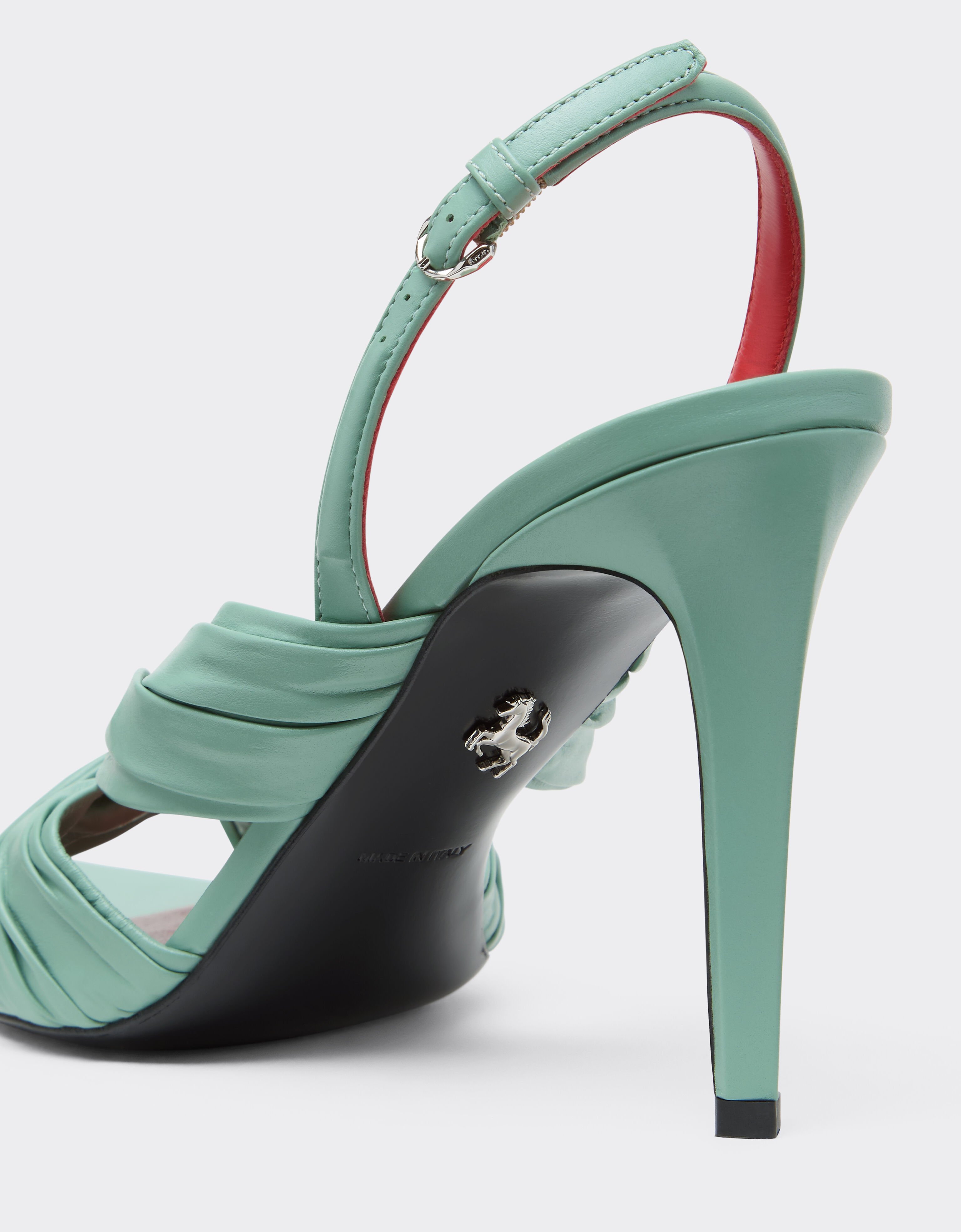 Ferrari sandale à bride arrière en cuir Granite Green 50779f