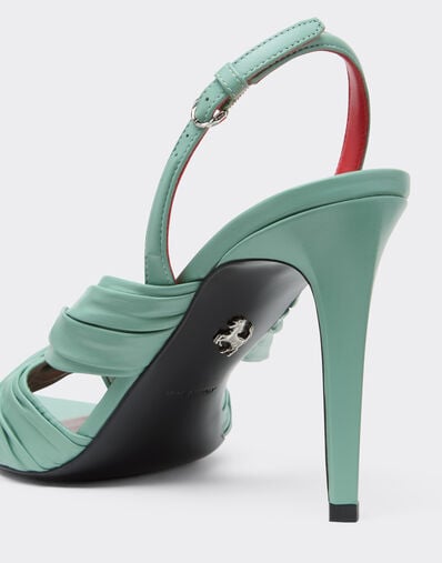 Ferrari Leather slingback sandal Granite Green 50779f