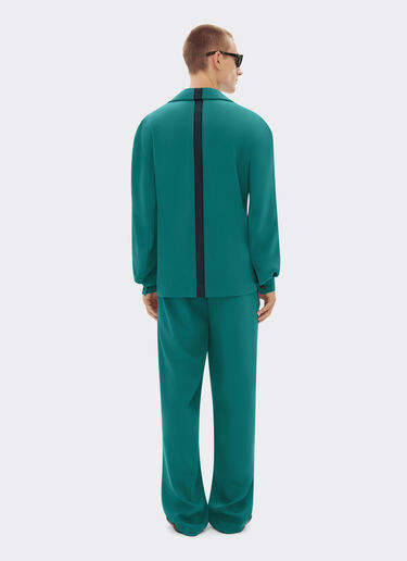 Ferrari Camicia in raso riciclato Verde Ficus 22054f