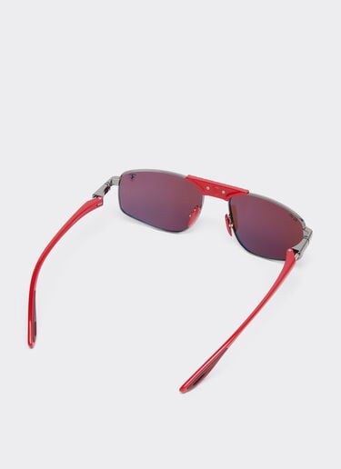 Ferrari Ray-Ban for Scuderia Ferrari RB3776M in and red metal with red lenses Gunmetal LA0EIf