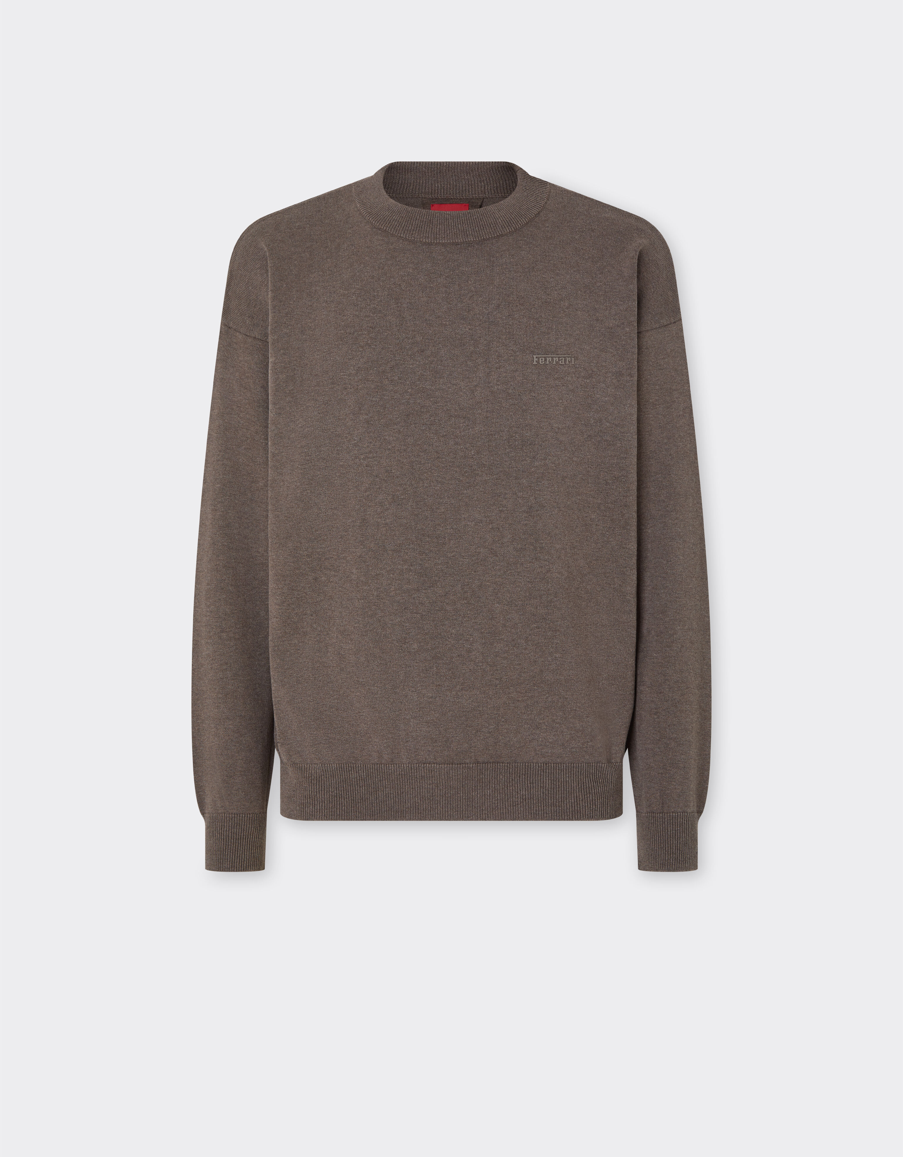 Ferrari Cotton and silk sweater with Ferrari logo Clay 50816f