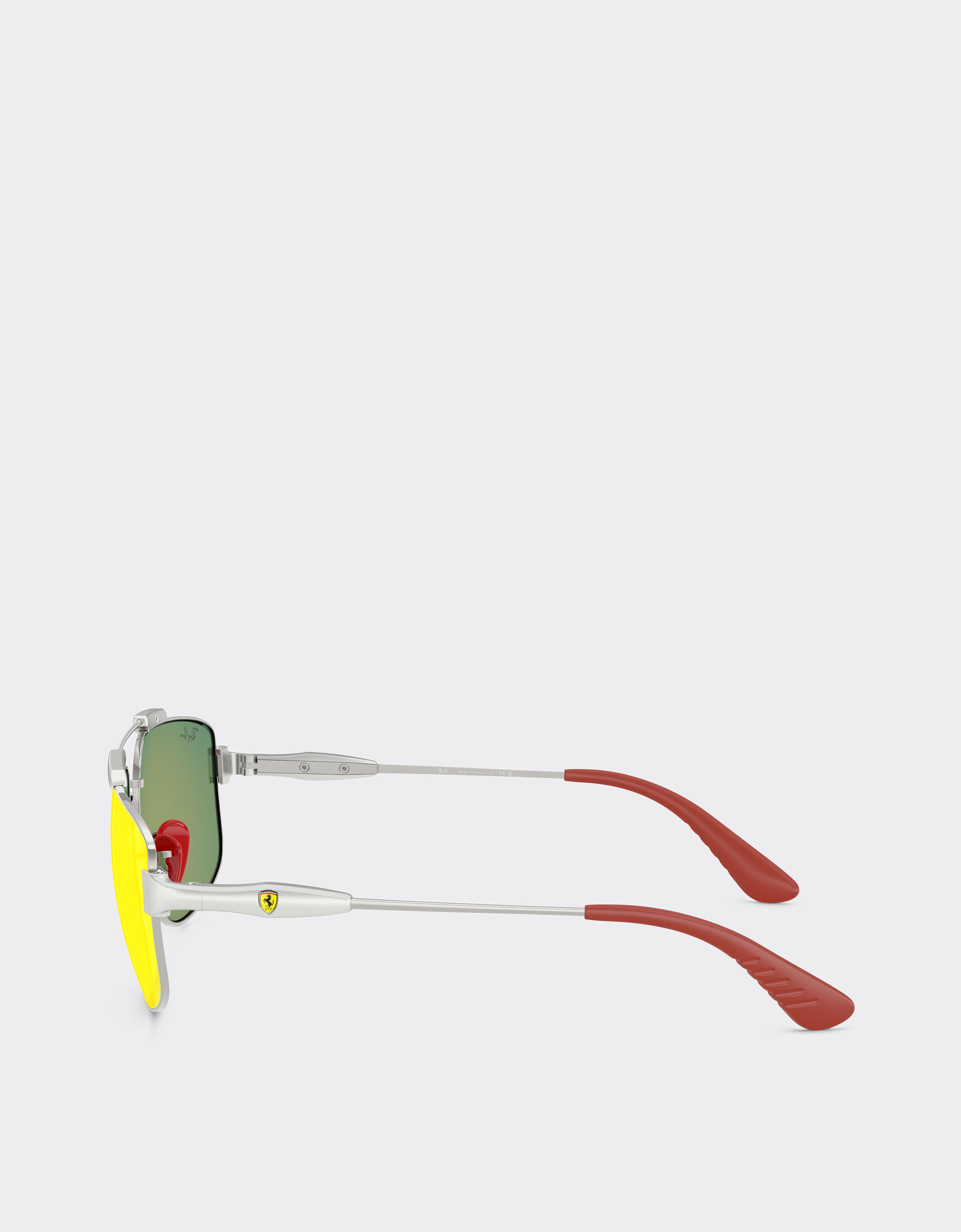Ferrari Ray-Ban pour Scuderia Ferrari RB3789M en métal argenté avec verres gris miroir rouge Silver LA0JJf