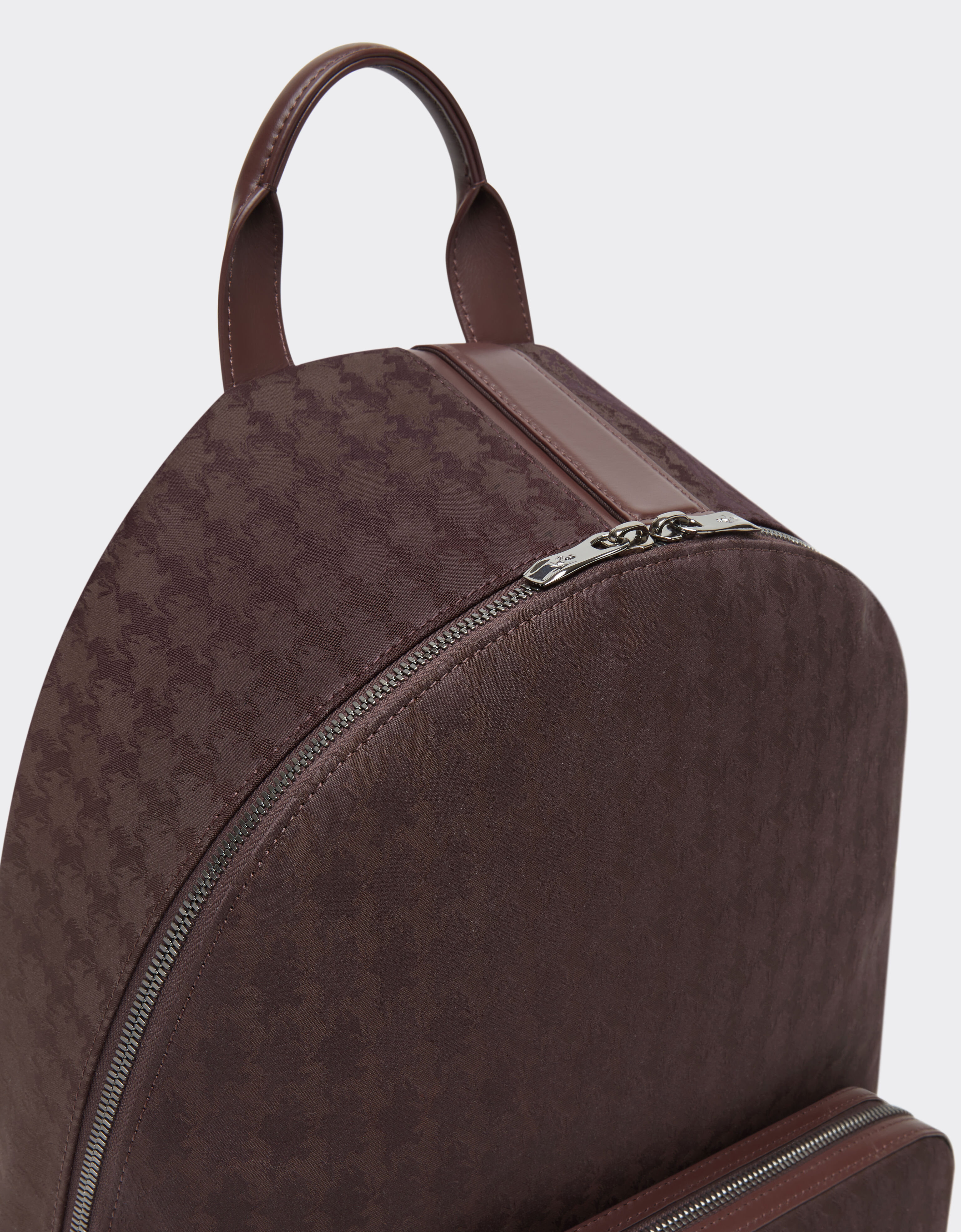 Ferrari Q-Cycle® jacquard backpack with Cavallino pattern Mahogany 49136f