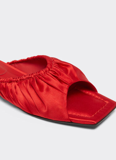Ferrari Satin sliders with gathered motif Rosso Dino 22027f