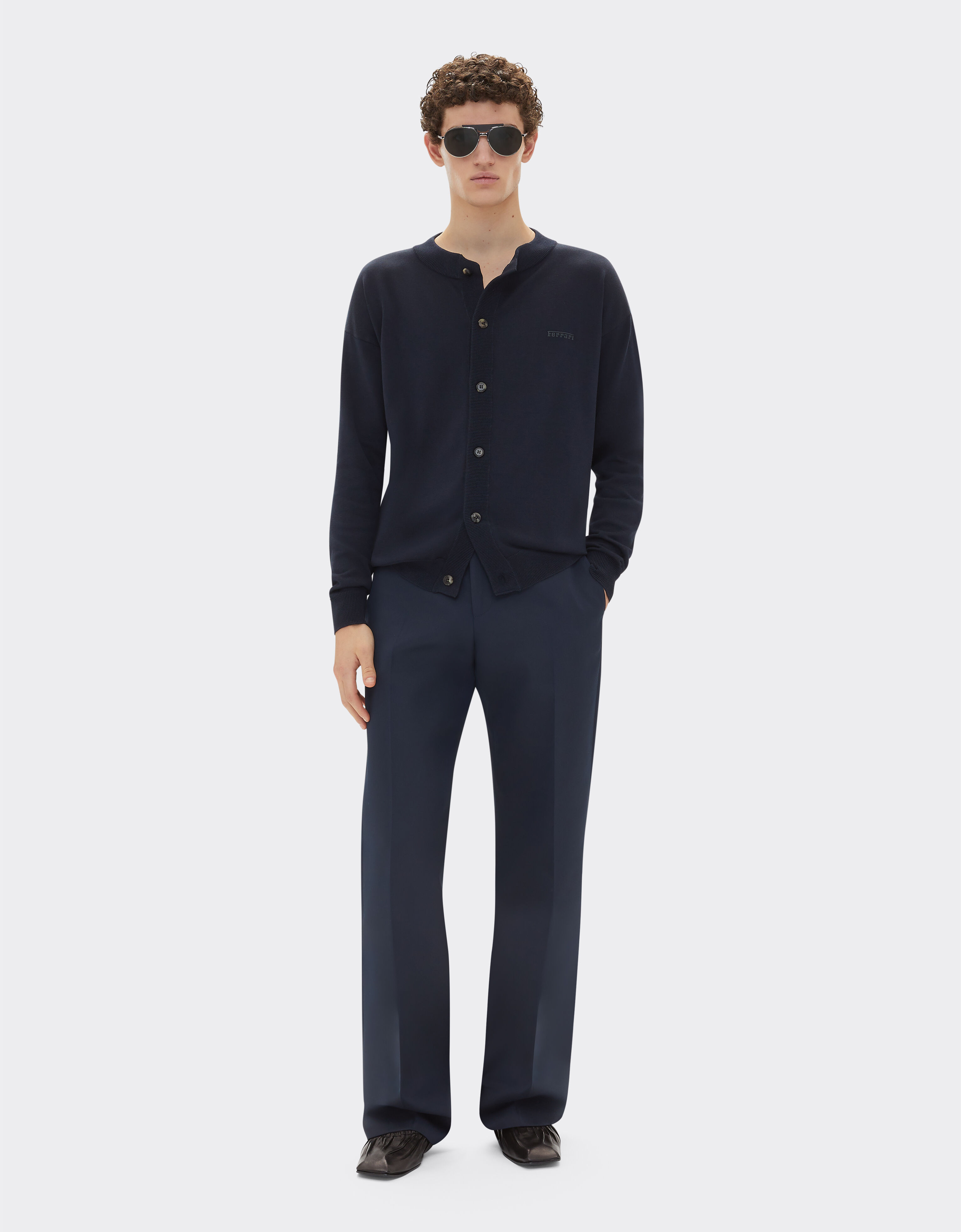 Ferrari Cotton and silk cardigan Navy 21995f