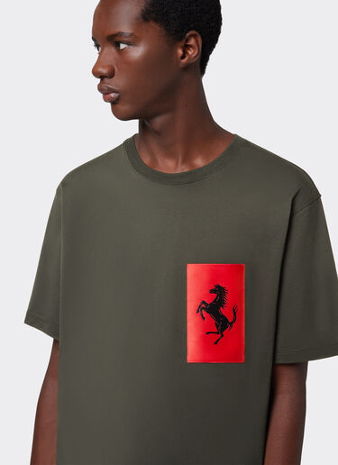 Ferrari 跃马口袋棉质 T 恤 军绿色 47824f