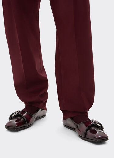 Ferrari Leather ballet flats with buckle Mahogany 49716f