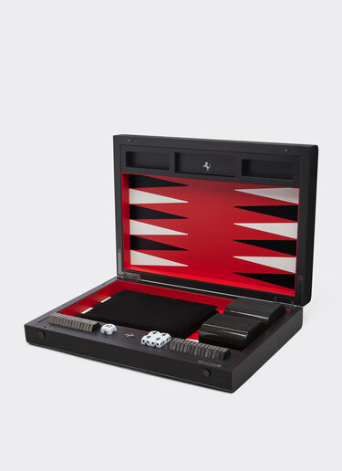 Ferrari Backgammon-Spiel aus Holz und Carbonfaser Schwarz 48586f