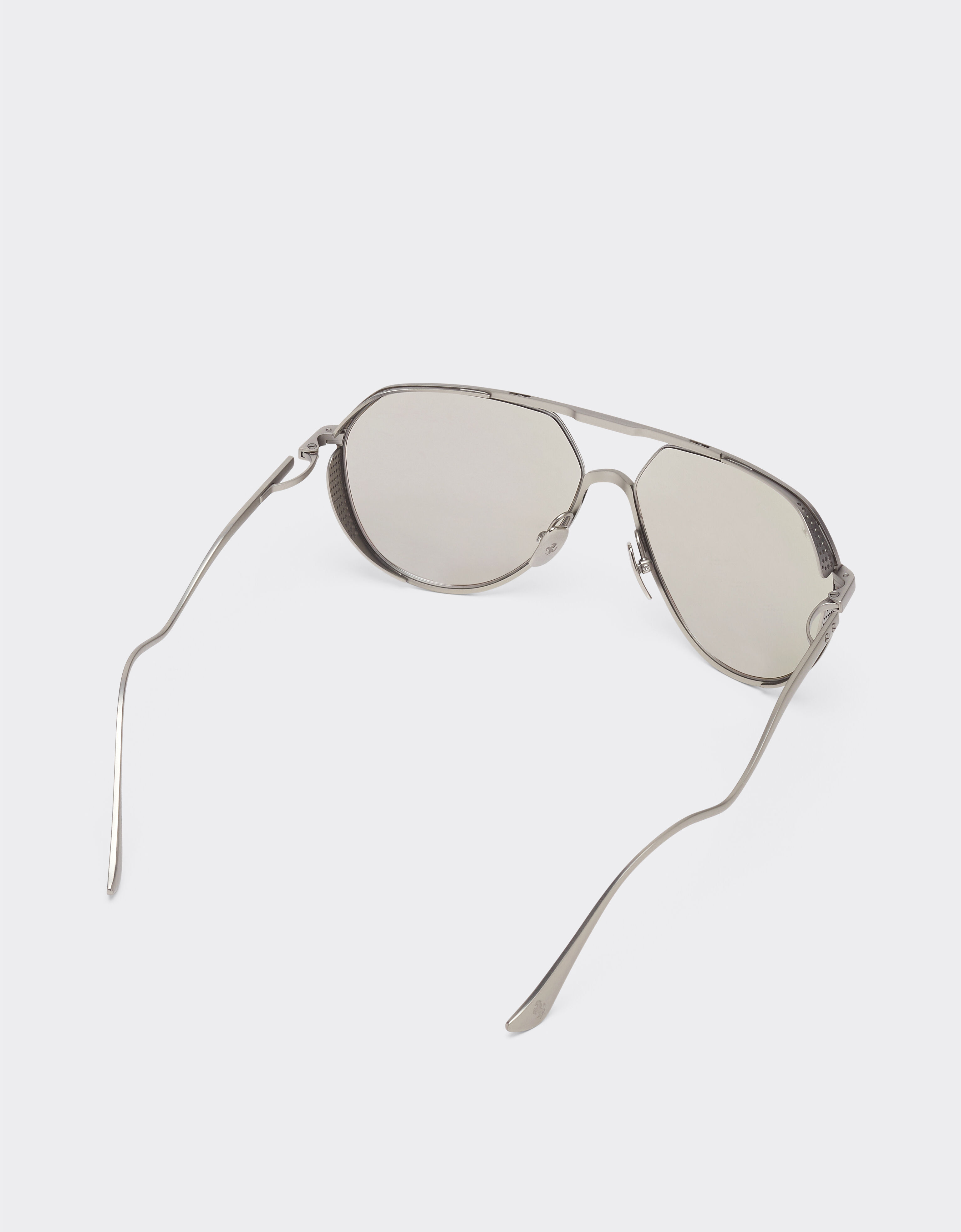 Ferrari Ferrari sunglasses in matt silver-tone titanium with silver mirror lenses Ingrid LA02Hf