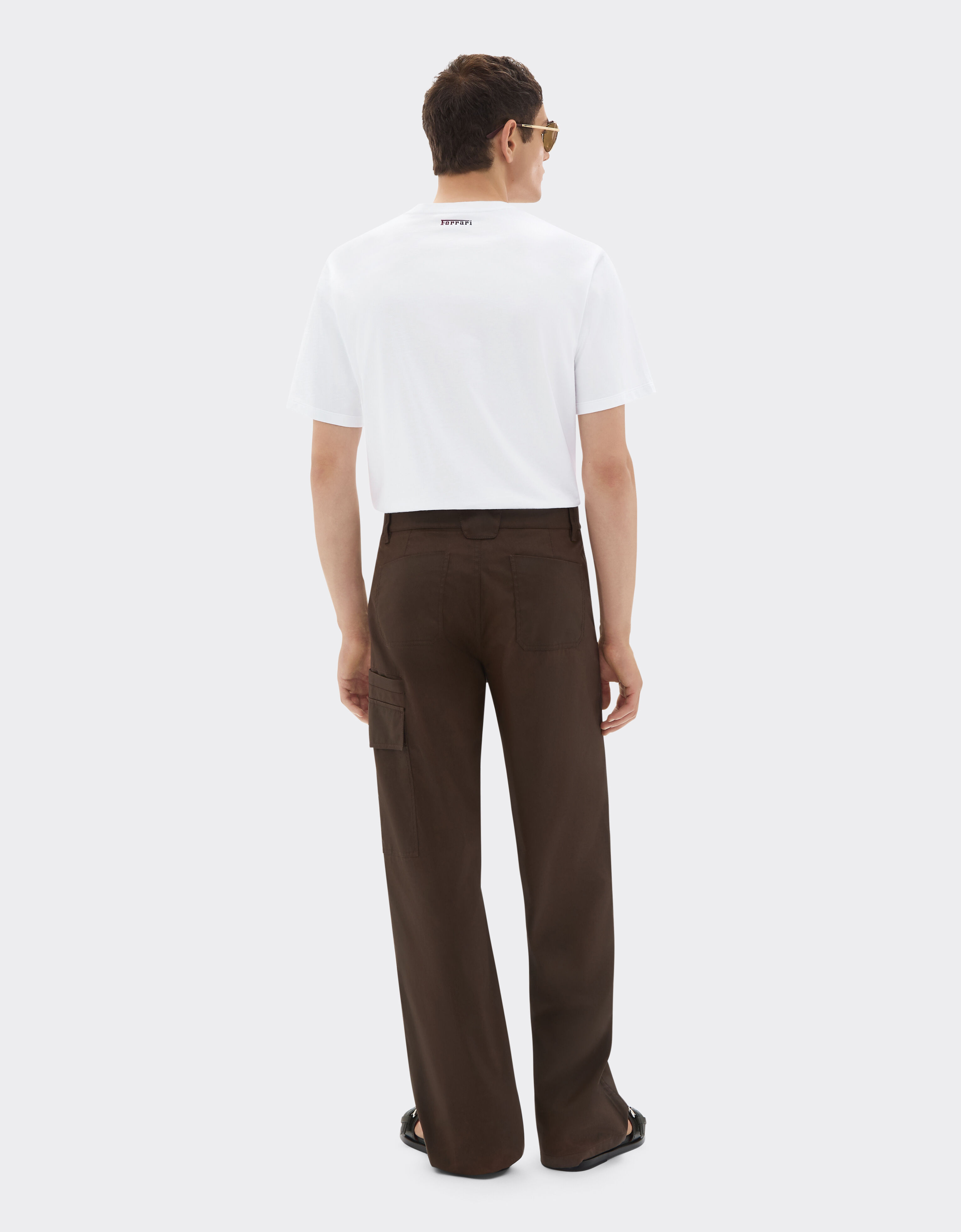 Ferrari Cotton T-shirt with Prancing Horse print Optical White 50846f