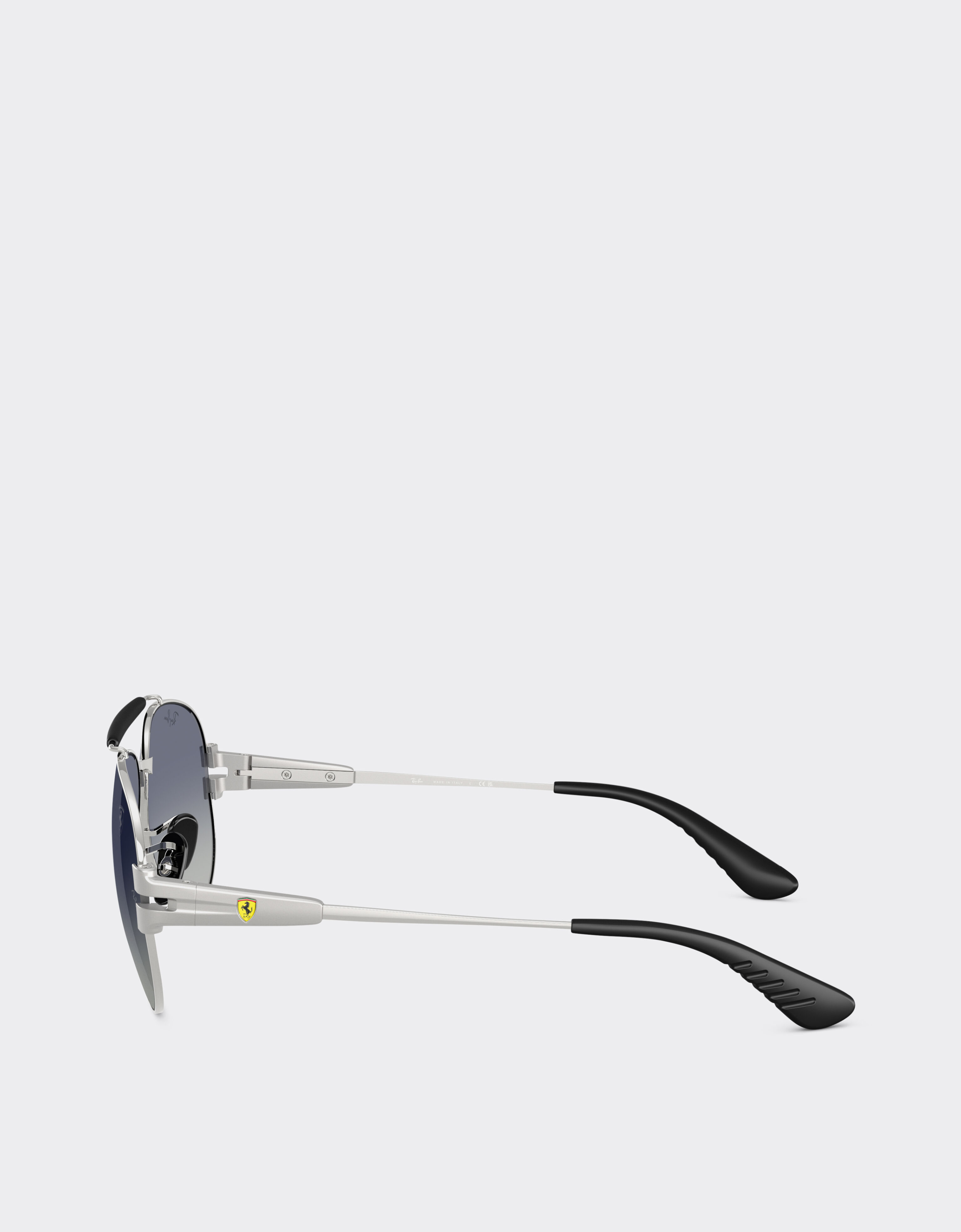 Ferrari Ray-Ban für Scuderia Ferrari RB3762M aus silbernem Metall mit blauen Gläsern mit grauem Farbverlauf Silber LA018f